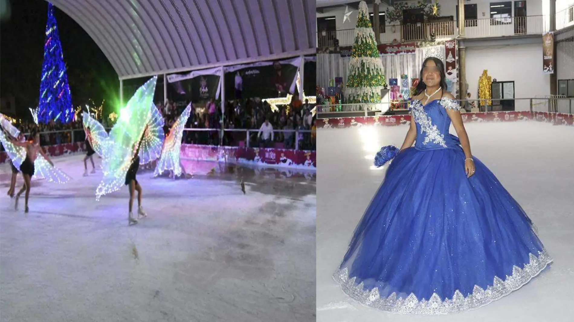 Quinceañera festeja en pista de hielo de Nogales